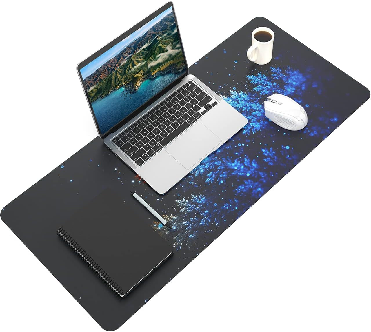 Large Desk Pad Workspace Desk Mat, Protector Mat Made of Rubber and Micro-Weave Cloth, Waterproof Desk Décor Accessories for Office Home Work Writing Gaming 35.4" X 15.7"