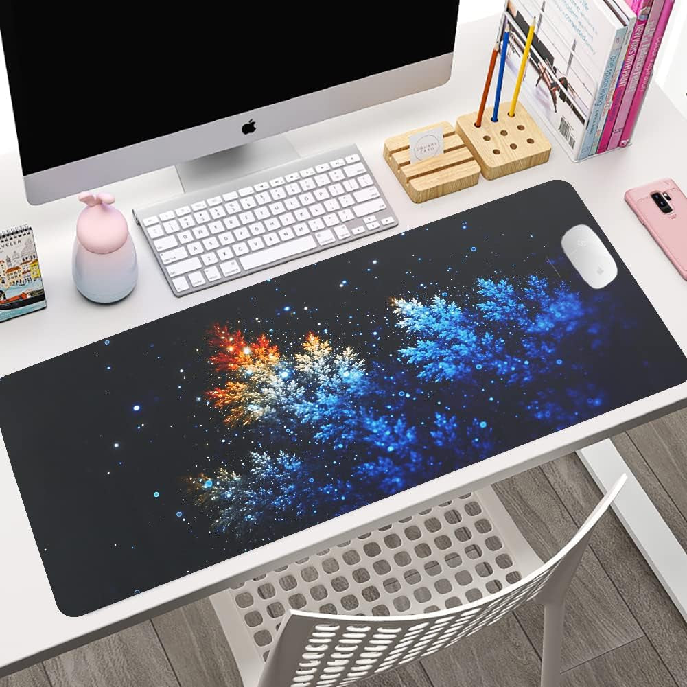 Large Desk Pad Workspace Desk Mat, Protector Mat Made of Rubber and Micro-Weave Cloth, Waterproof Desk Décor Accessories for Office Home Work Writing Gaming 35.4" X 15.7"