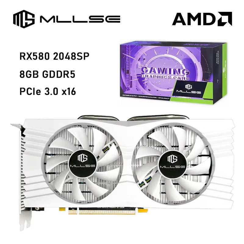 Cheapest Placa De Video  AMD Radeon RX 580 8GB 2048SP Graphics Card GDDR5 256-Bit PCI Express 3.0 ×16 Gaming Видеокарта