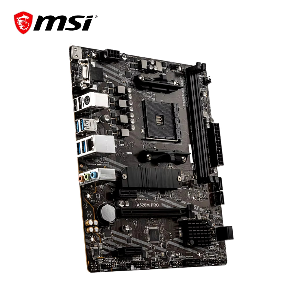 AMD A520M PRO Motherboard Support Ryzen CPU R3 R5 R7 5000 & 3000 Series Mainboard AM4 M.2 NVME Dual Channel DDR4 Full New