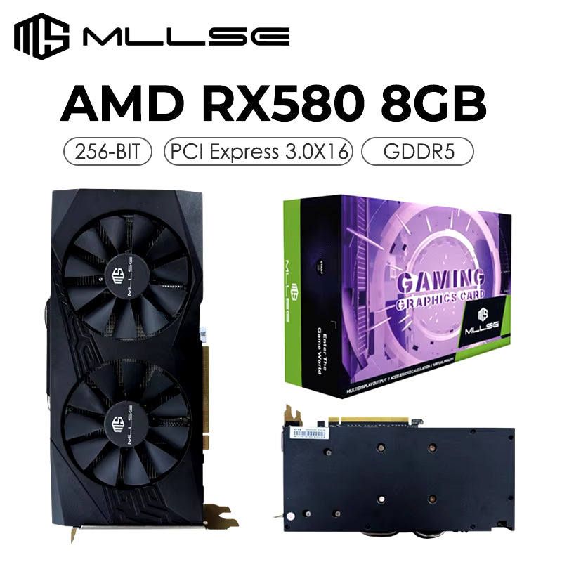 Cheapest Placa De Video  AMD Radeon RX 580 8GB 2048SP Graphics Card GDDR5 256-Bit PCI Express 3.0 ×16 Gaming Видеокарта